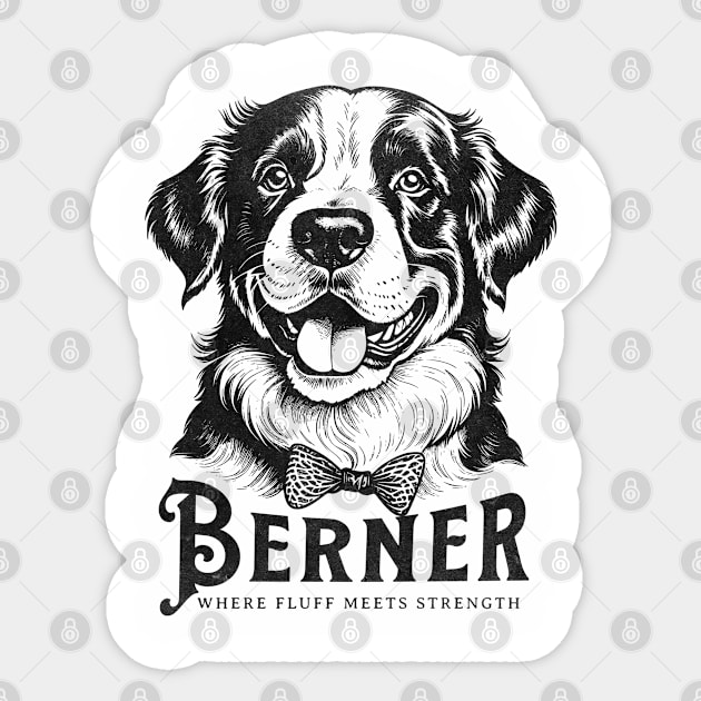 Joyful Berner - Vintage Style Artwork for Dog Lovers Sticker by Tintedturtles